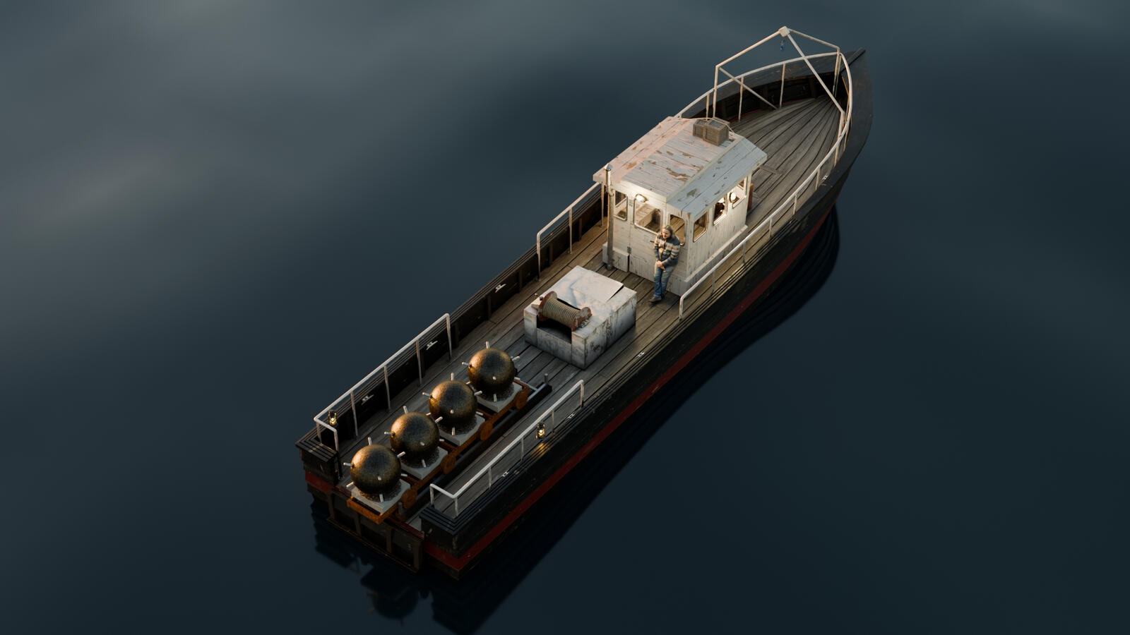 full boat, seagull-eye-view